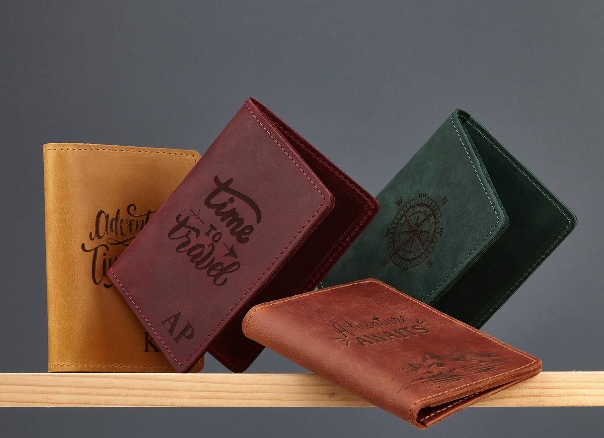 Personalized Leather Passport Cover
