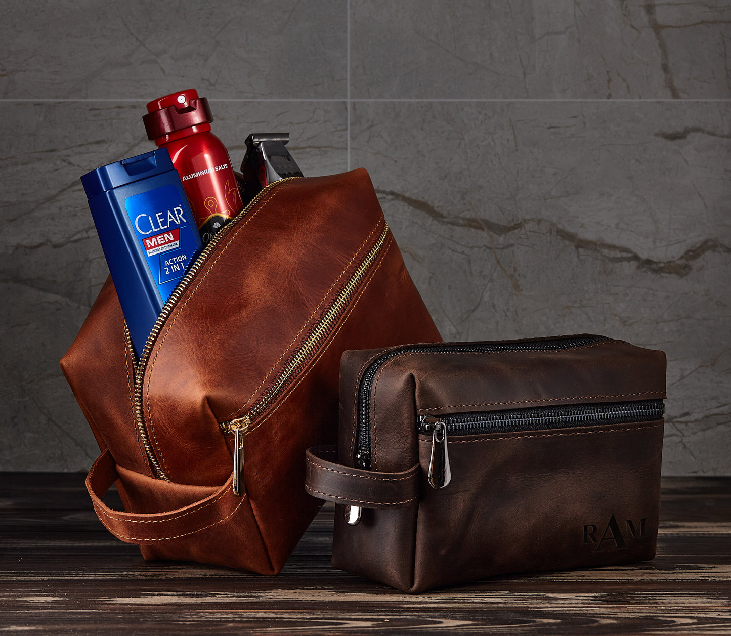 Custom Mens Toiletry Bag, Personalized Men's Wash Bag, Toiletry Bag for Men Travel Toiletries Bag Dopp Kit, Leather Toiletry Travel Pouch