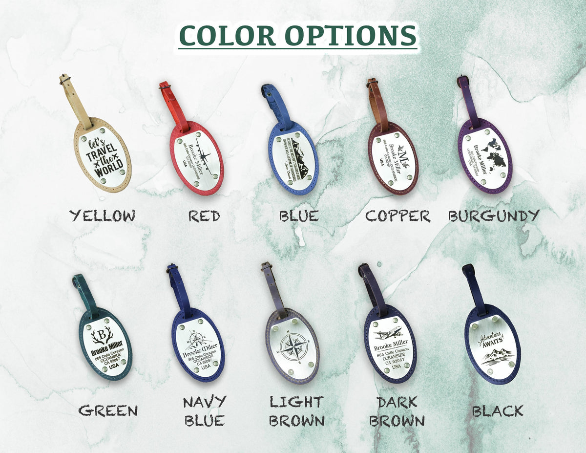 Personalized Leather Luggage Tag – Wedding Favor Set