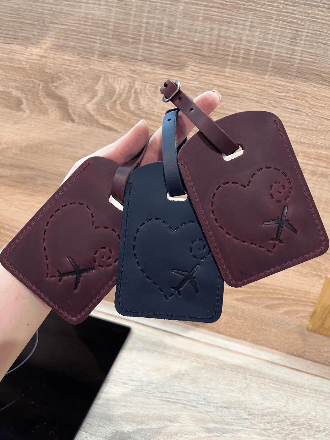 Personalized Leather Luggage Tag – Custom Hot Stamp