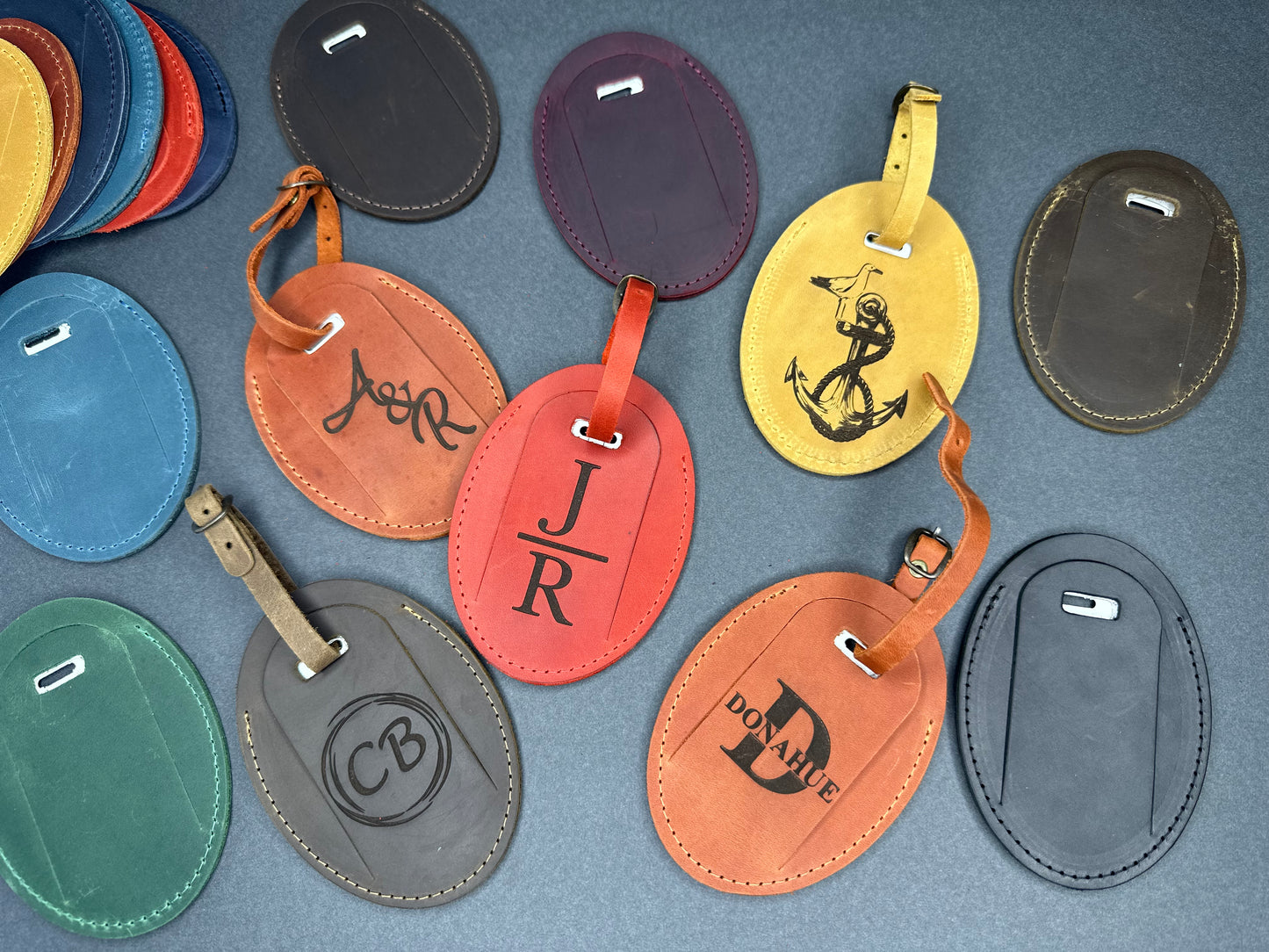 Personalized Leather Luggage Tags, Wedding Favors Custom Leather Luggage Tag for Men, Travel Accessories Bags and Purses Gift for Her