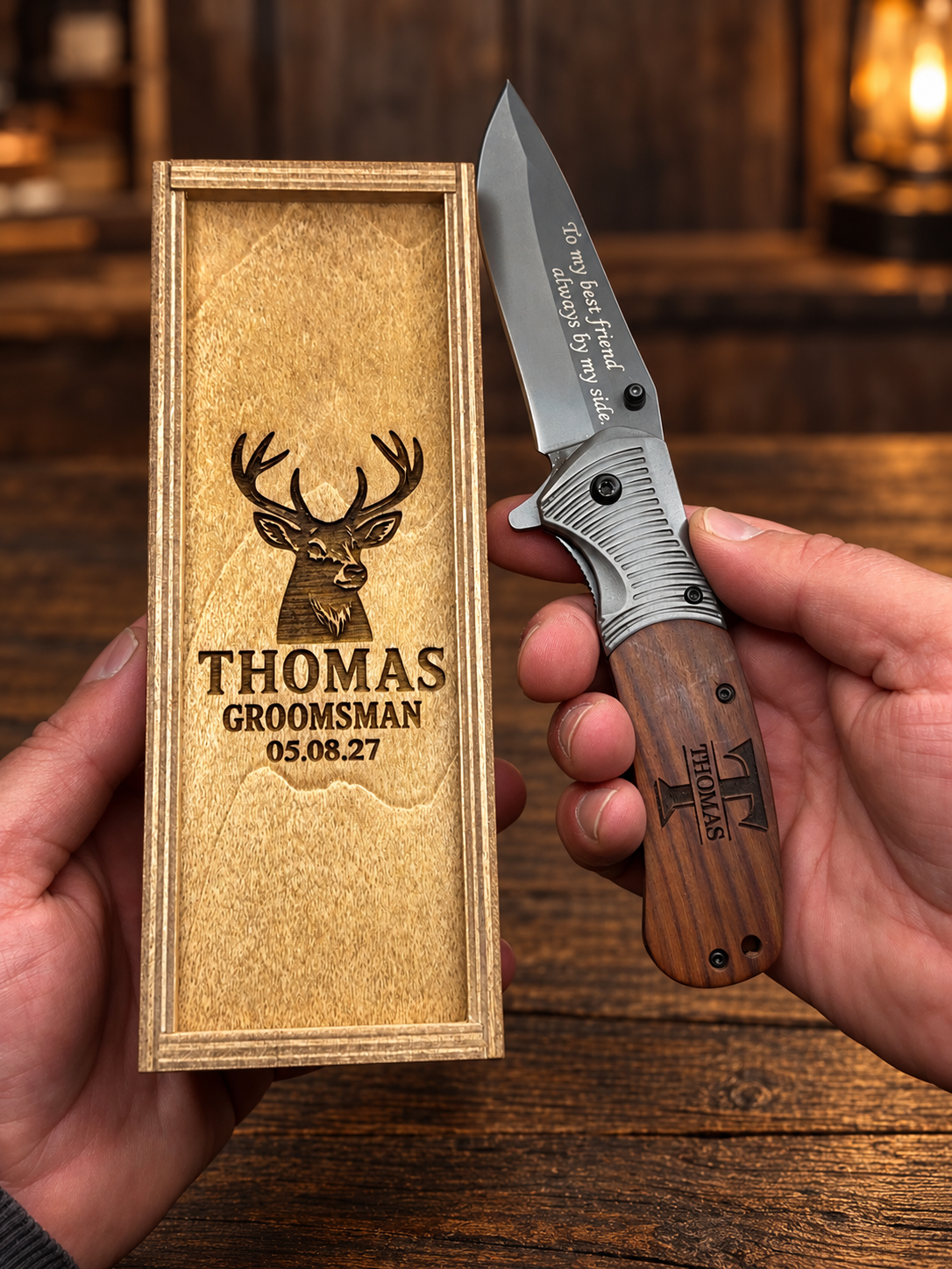 Personalized Engraved Pocket Knife Gift Set