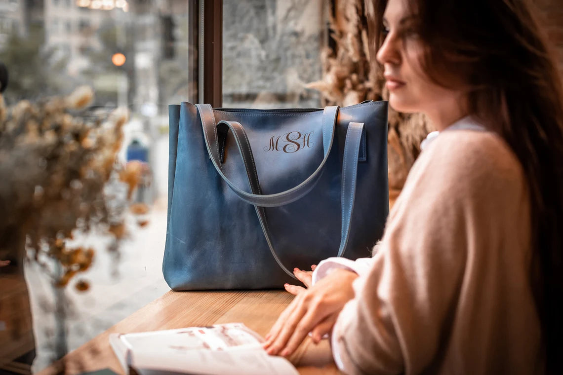 Leather Tote Bag for Women, Custom Travel bag, Shoulder Bag, Mothers Day Gift, Personalized leather Bag, Gift for Mom