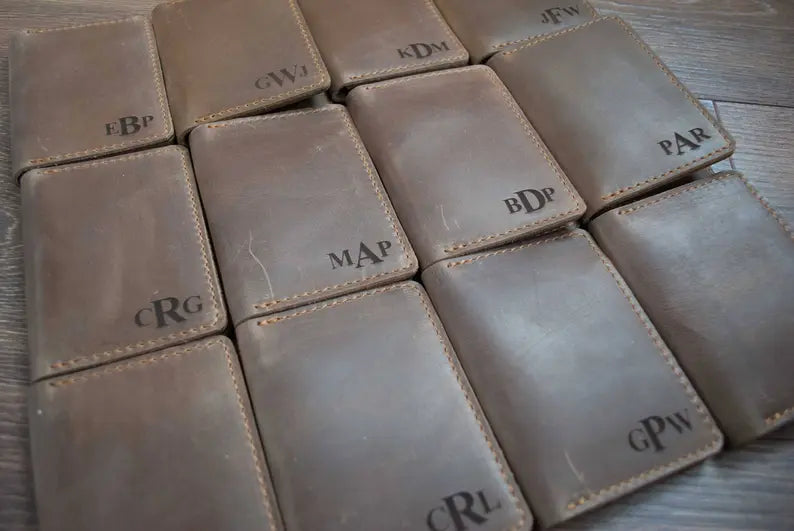 Personalized Distressed Leather Bifold Wallet