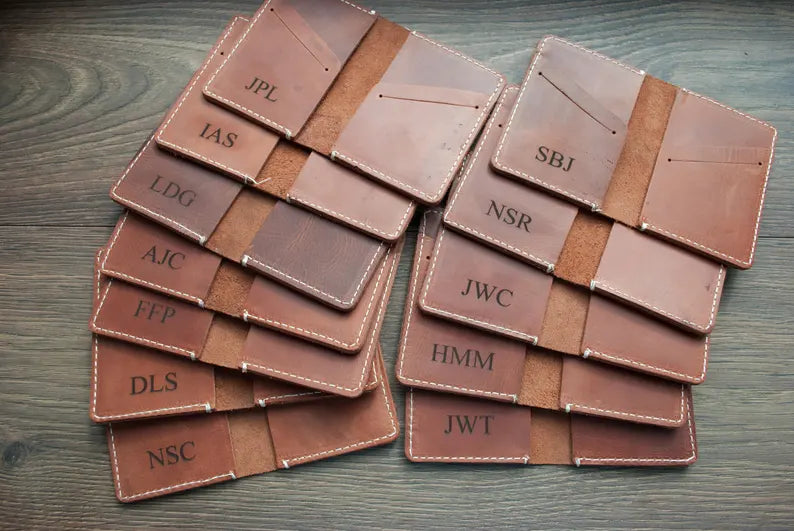 Minimalist Leather Wallet, Leather Bifold Wallet, Distressed Leather Slim Bifold Wallet, Personalized Leather Wallet, Fathers Day Gift