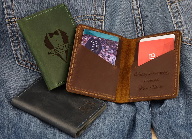 Groomsmen Gift Wallet, Groomsmen Proposal, Best Man Proposal, Minimalist Leather Wallet, Father of Groom Gift, Minimalist Credit Card Wallet