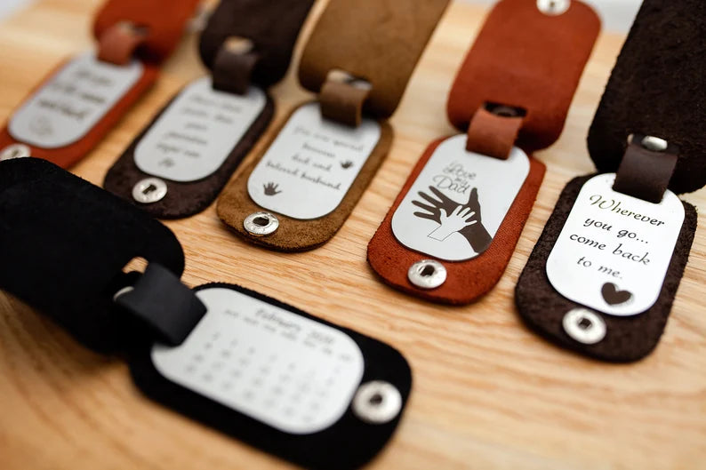 Calendar keychain, Husband keychain picture, Leather gifts for 3rd ANNIVERSARY, Husband Gift, third anniversary gift for him