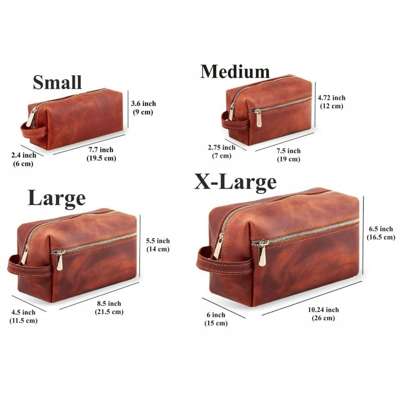 Toiletry Bag for Men, Large Travel Shaving Dopp Kit Water-resistant Bathroom Toiletries Organizer Leather Cosmetic Bags