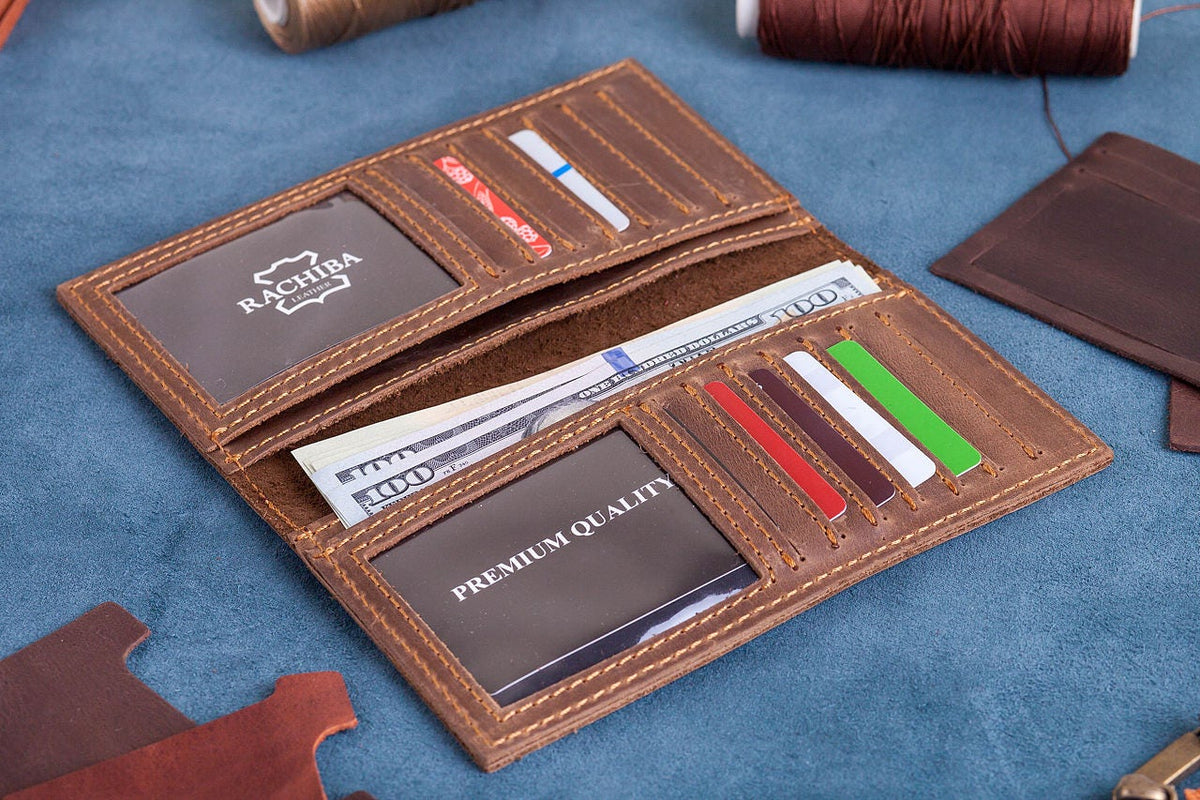 Personalized Long Leather Wallet