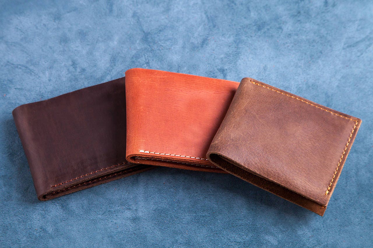 Personalized Leather Wallet for Men, Slim Wallet Monogram or Name, Birthday Gift, Gift for Him, Anniversary Gift, Mens Gift, Groomsmen Gift