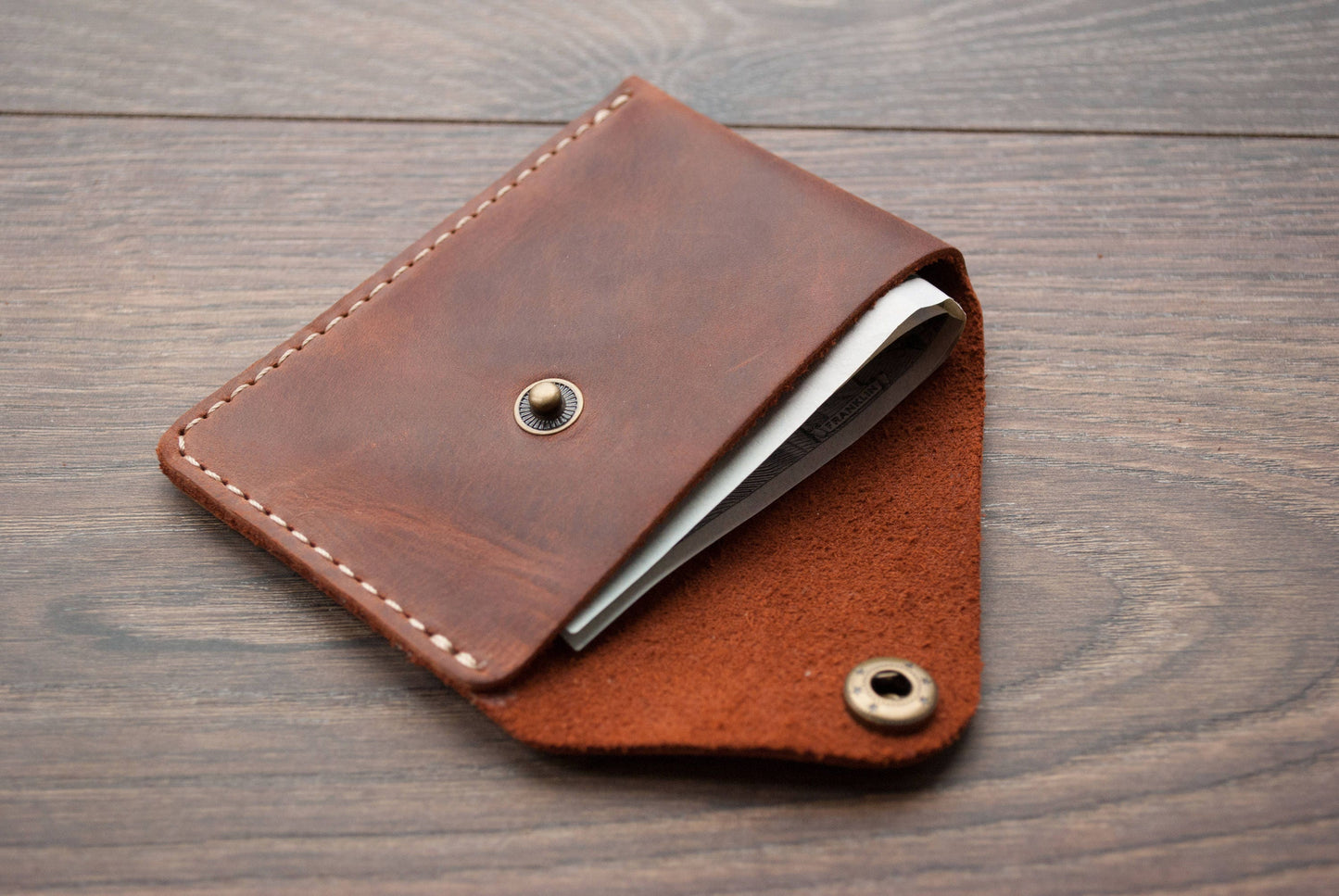 Minimalist Wallet, Best Leather Wallet, Slim Wallet, Cardholder, Boyfriend Gift, Fiance Gift Valentine's Day, Black - Light, Red, Dark Brown