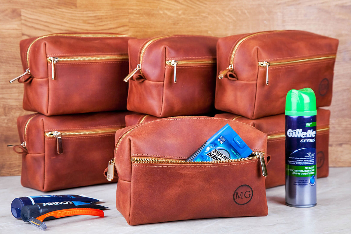 Personalized Leather Dopp Kit – Christmas Gift