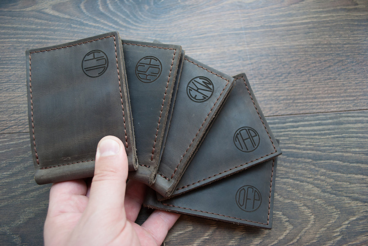 Personalized Leather Money Clip Wallet