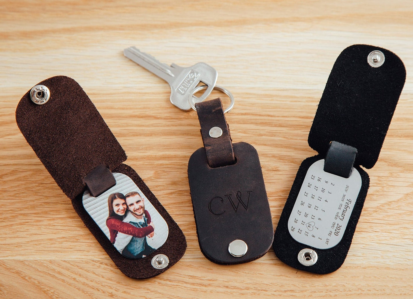 Calendar keychain, Husband keychain picture, Leather gifts for 3rd ANNIVERSARY, Husband Gift, third anniversary gift for him