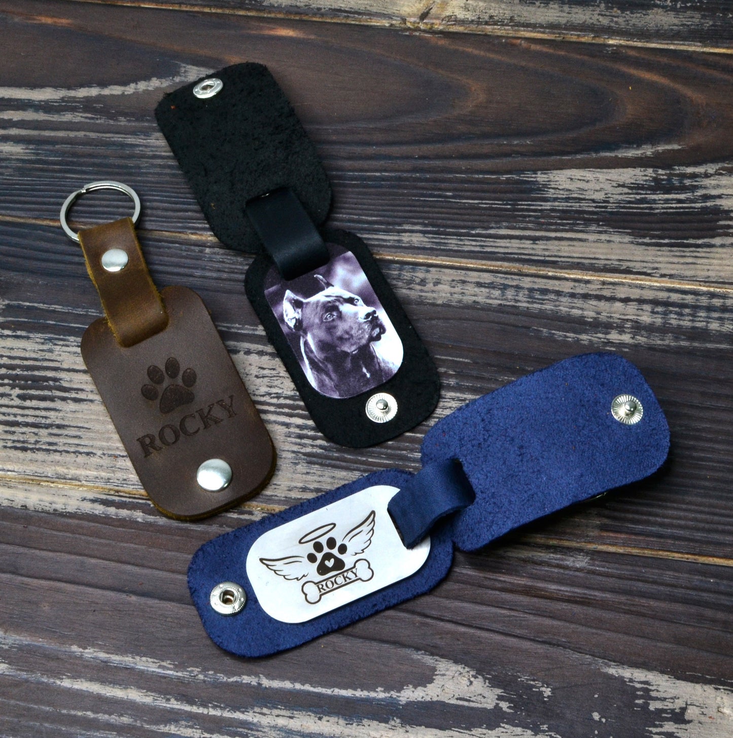 Custom dog loss gift, Dog memorial keychain, remembrance keychain, Loss of dog leather keychain with photo