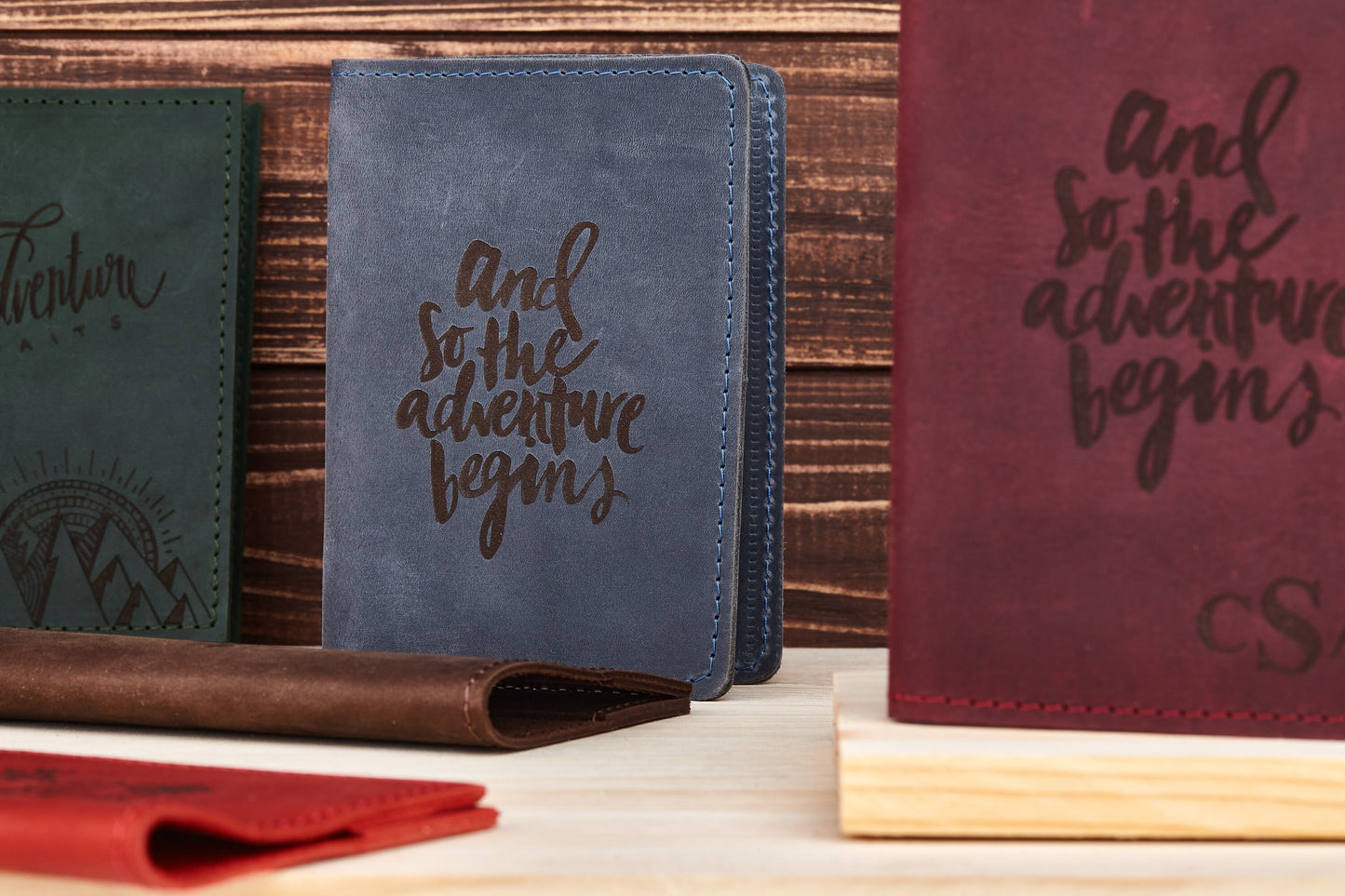 Minimalist Wallet, Best Leather Wallet, Slim Wallet, Cardholder, Boyfriend Gift, Fiance Gift Valentine's Day, Color - Light, Red, Dark Brown