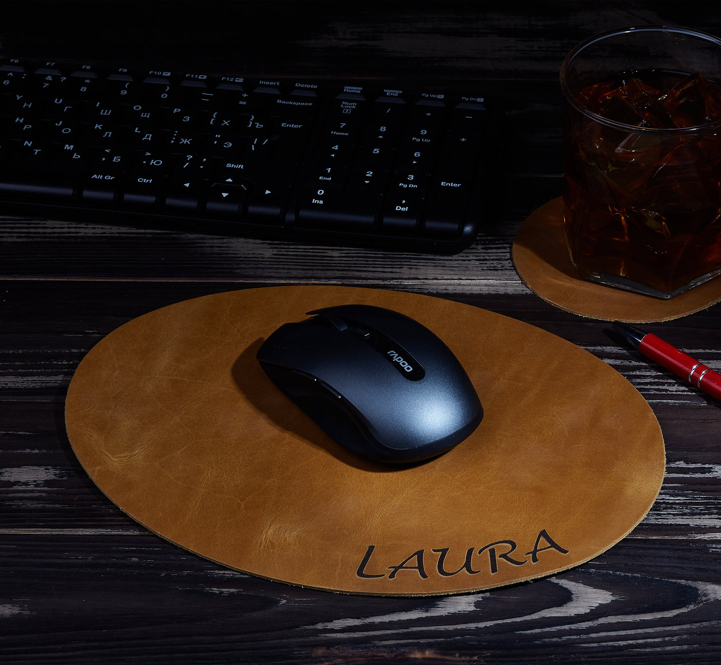 Personalized Leather Mousepad, Personalized Mouse Pad, Multiple Colors, Custom Mouse Pad, Leather Mouse Pad, Boss Gift, Gift for Him