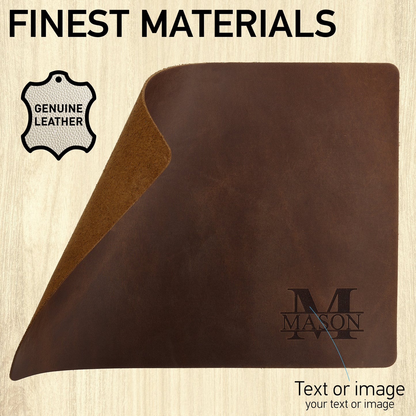 Leather Mouse Pad, Leather Desk Mat, Personalized Leather Mousepad, Cute Mousepad, Leather Office Gift, Accessories For Men