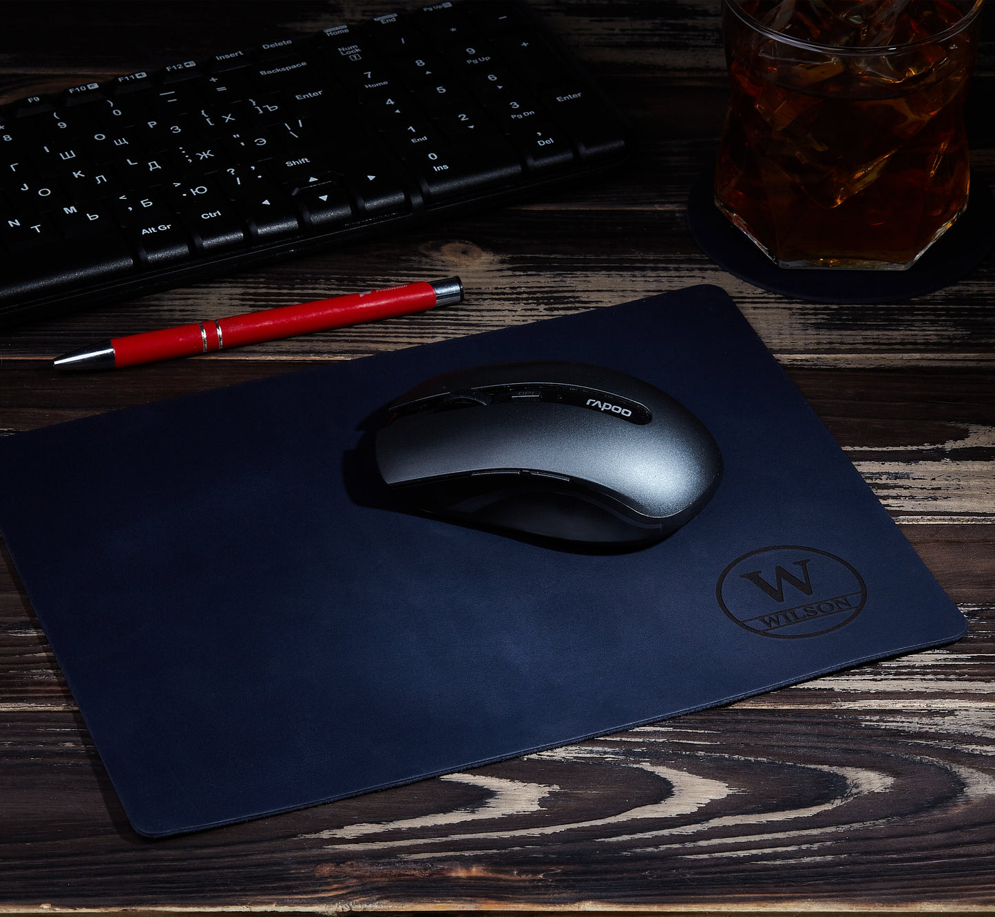 Leather Mouse Pad, Leather Desk Mat, Personalized Leather Mousepad, Cute Mousepad, Leather Office Gift, Accessories For Men