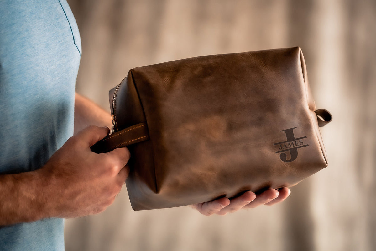 Personalized Leather Dopp Kit – Best Friend Gift