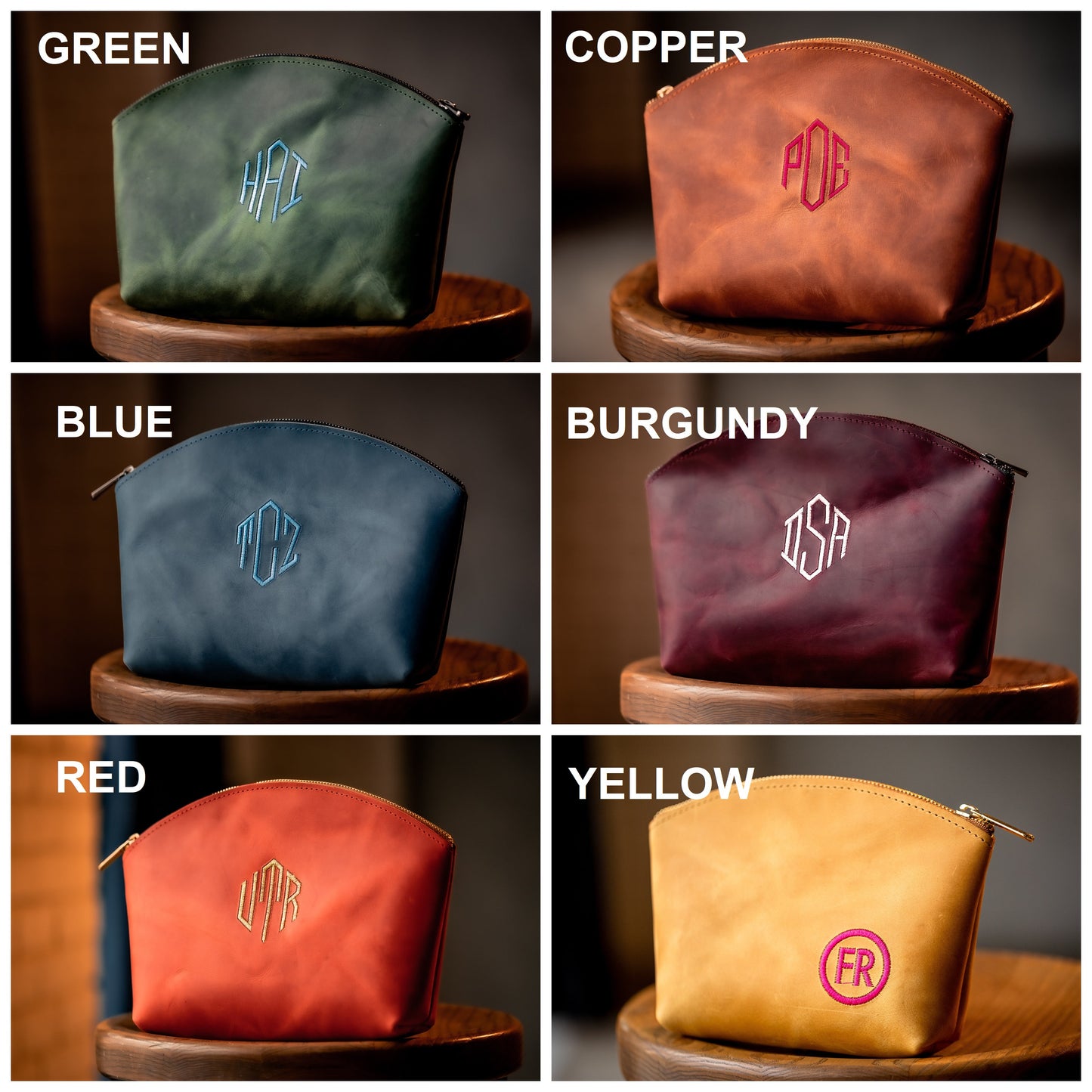 MakeUp Bag Make Up Bag Bridesmaid Make Up Bag with Name Birthday Gift Ideas for Her Leather Cosmetic Bag for Women