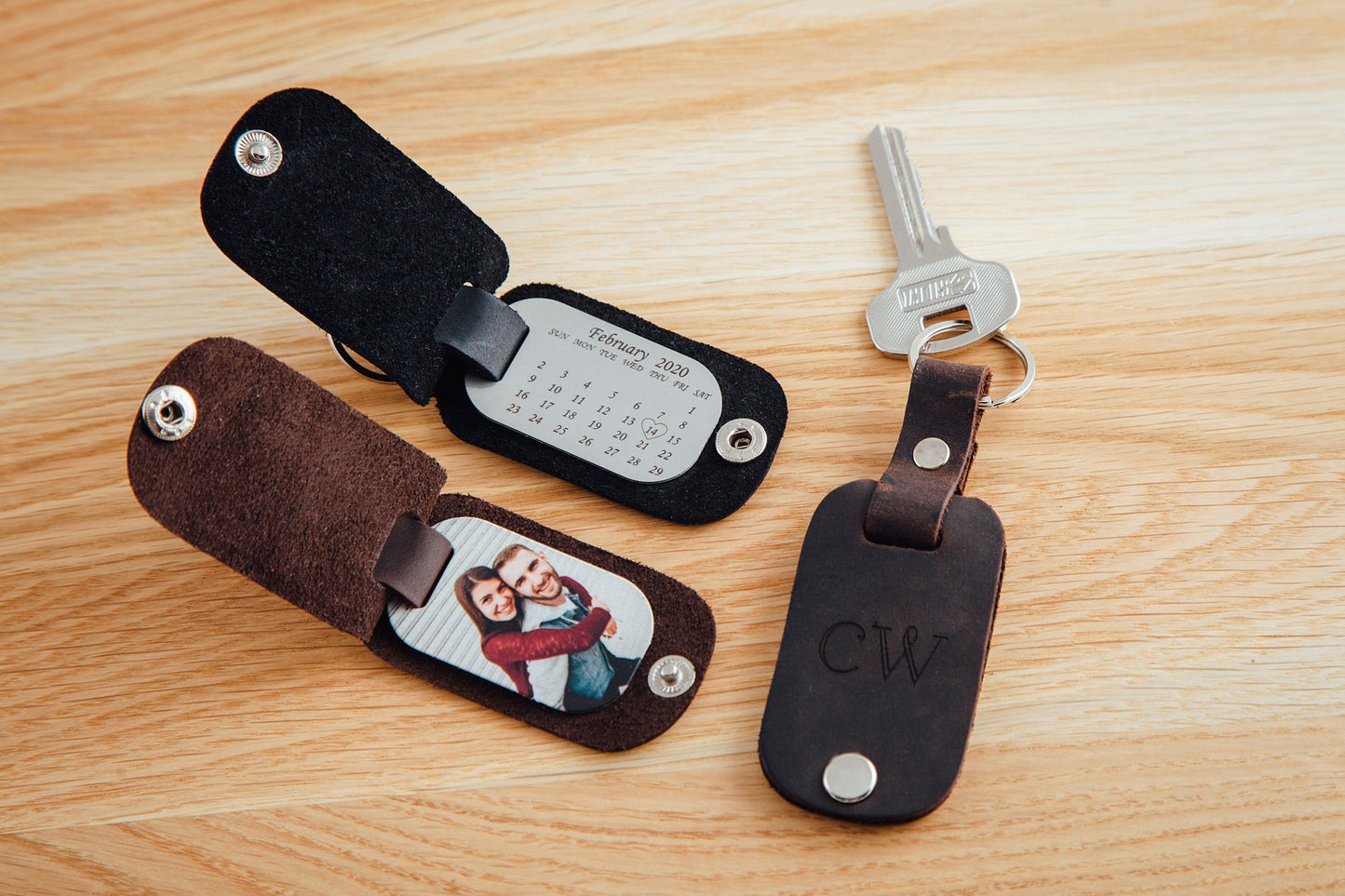 Leather Key Fob, Custom photo keychain, Gift for boyfriend, picture key chain, key fob leather, birthday keychain, birthday gift