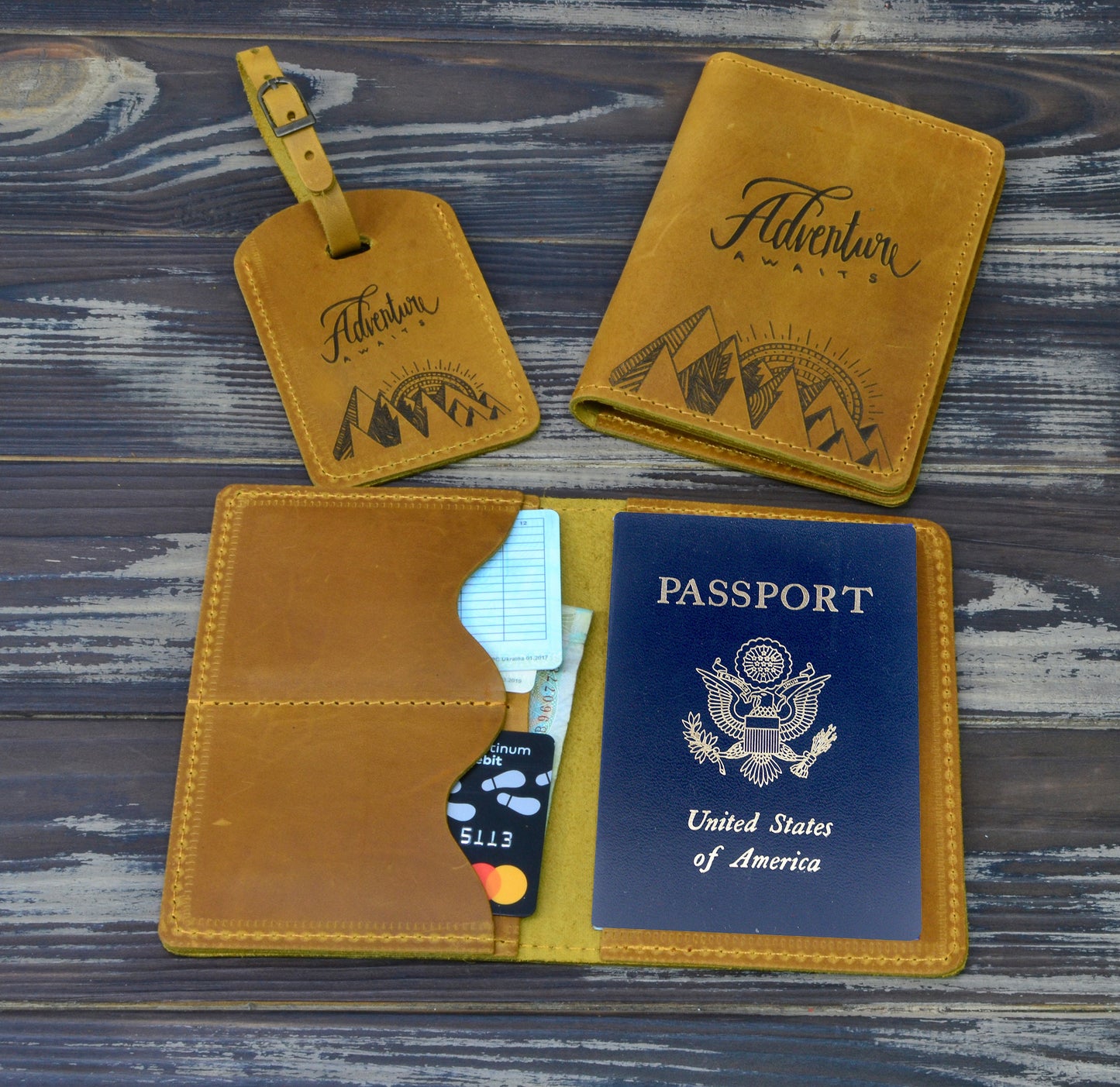 Groomsmen Personalized Passport cover - Father's Day Gift For Him - Monogrammed Leather Passport Holder Rachiba