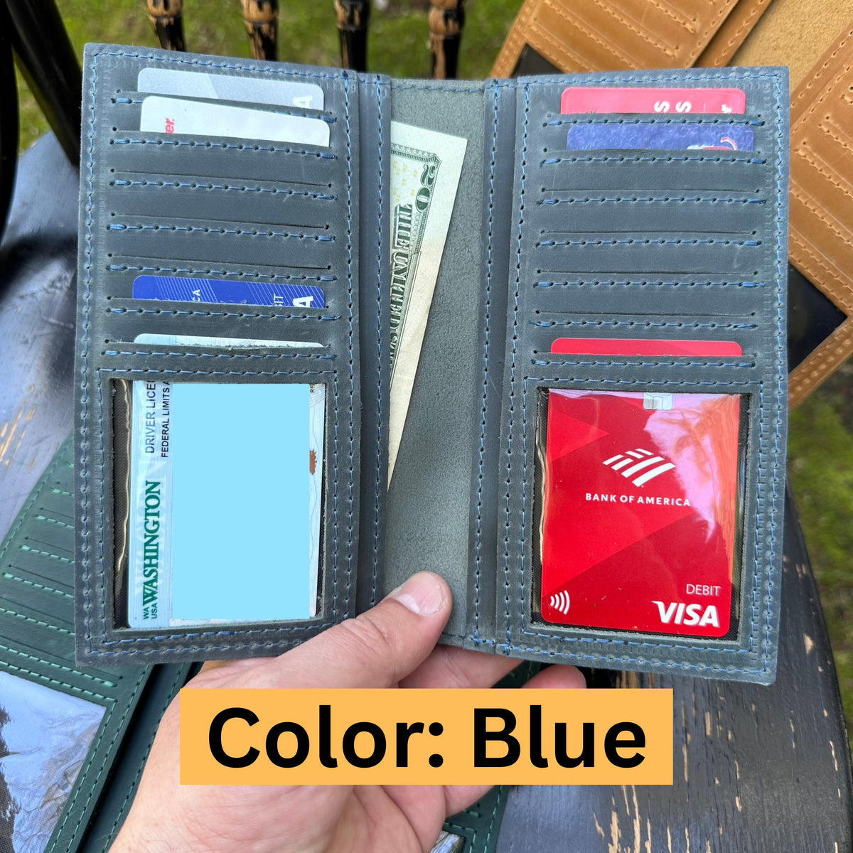 Personalized Long Leather Wallet – Multicolor