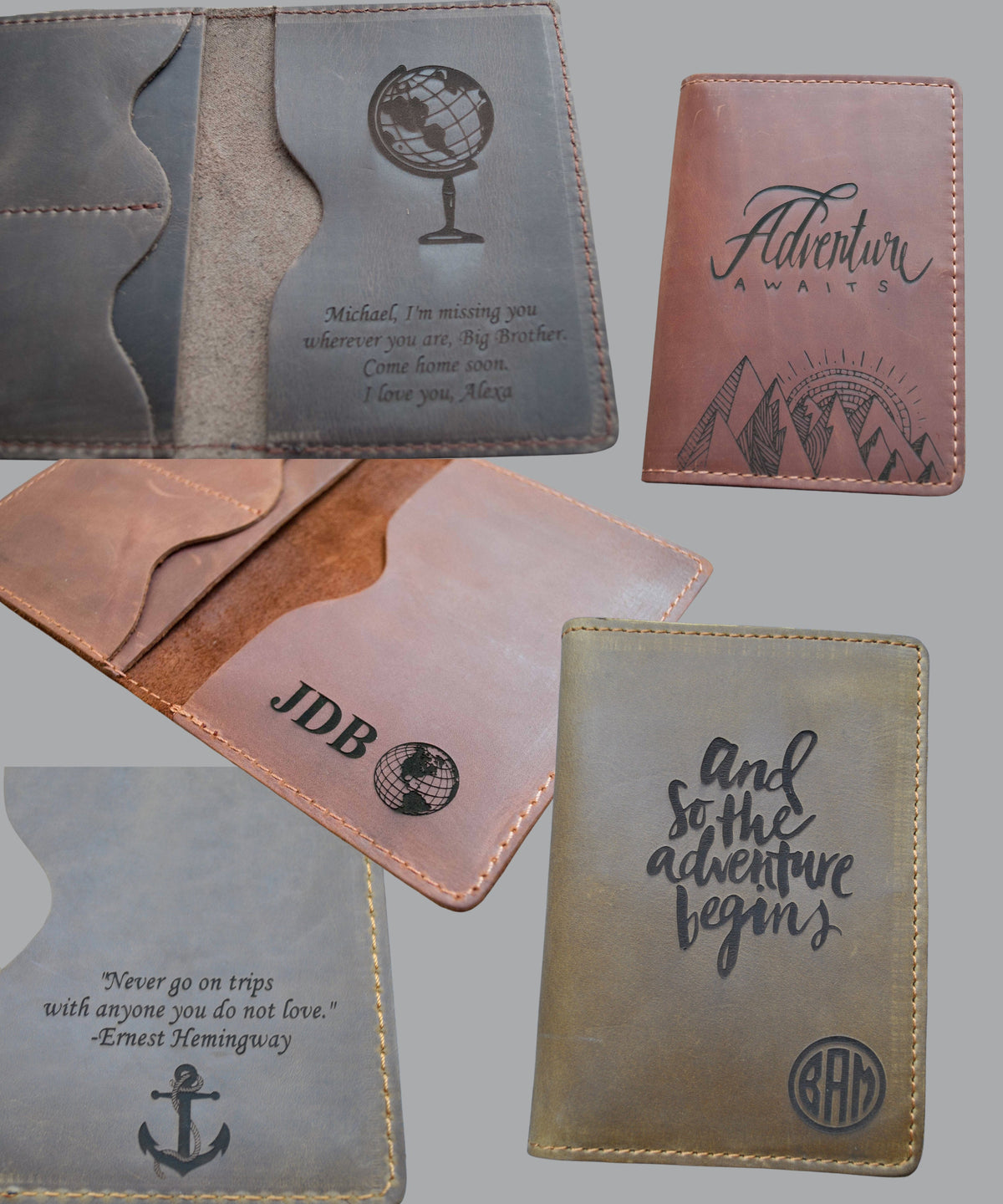 Personalized Leather Passport Cover – Travel