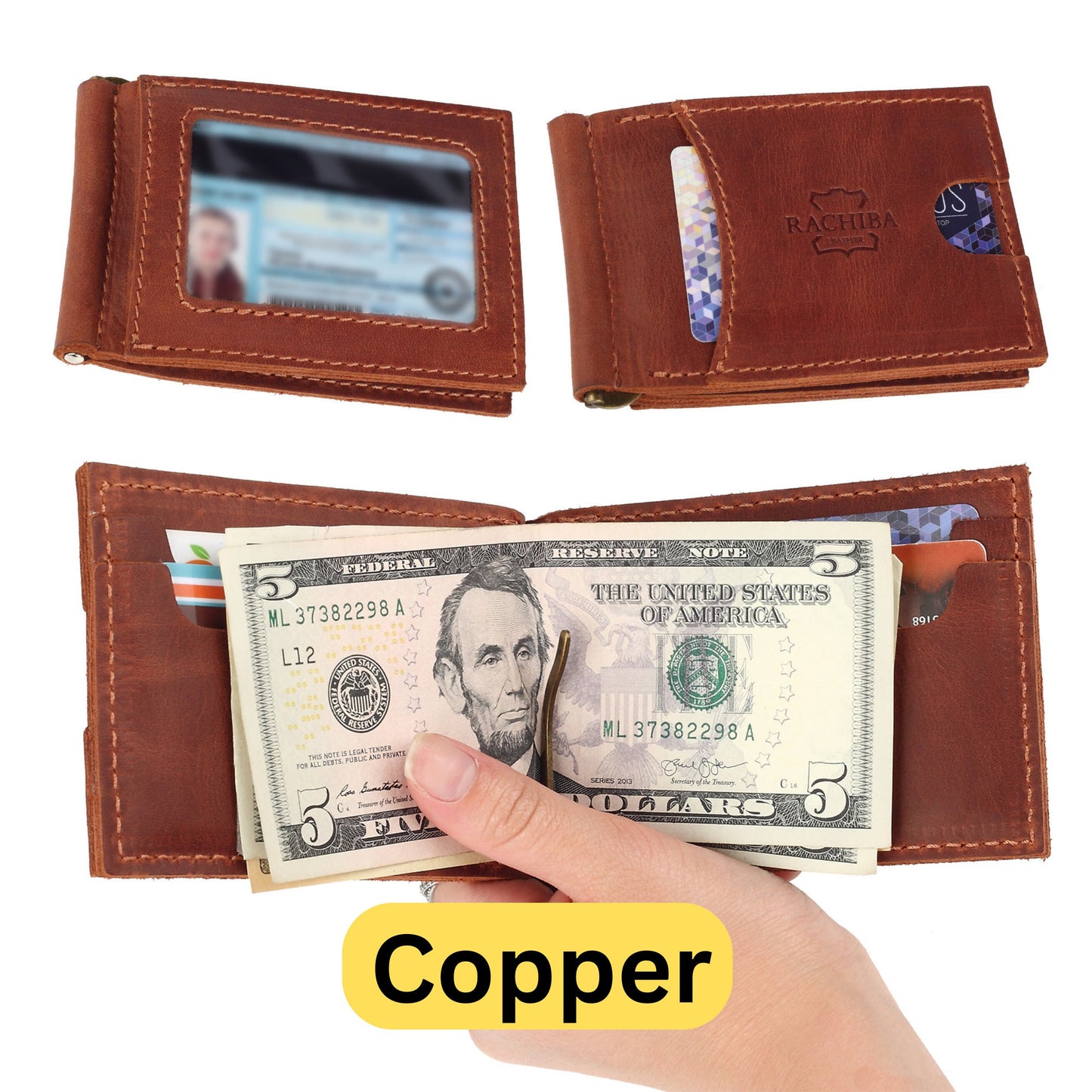 Minimalist Wallet, Money Clip Wallet, Leather Money Clip Wallet, Mens Leather Wallet, Wallets for Him, Gifts for Men, Wallet