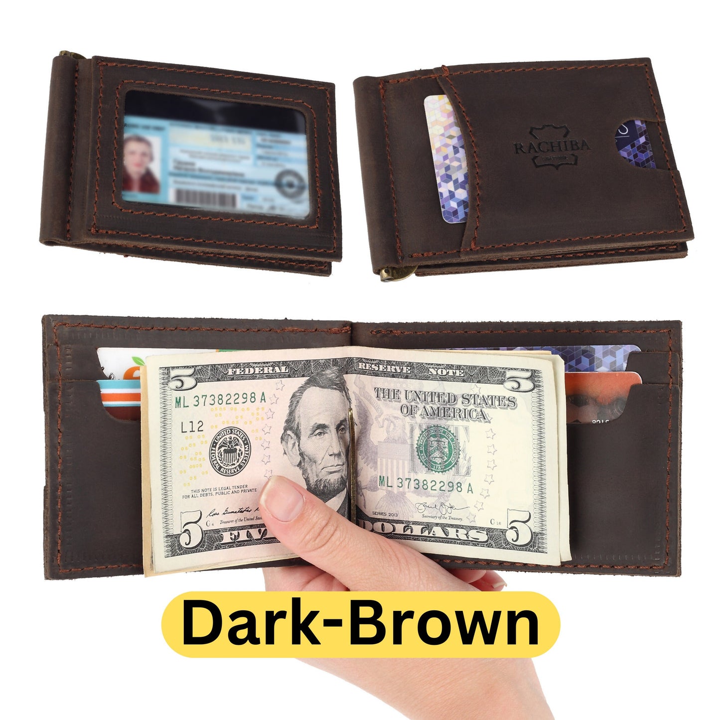 Money Clip Wallet, Leather Money Clip Wallet, Mens Leather Wallet, Wallets for Him, Gifts for Men, Rachiba