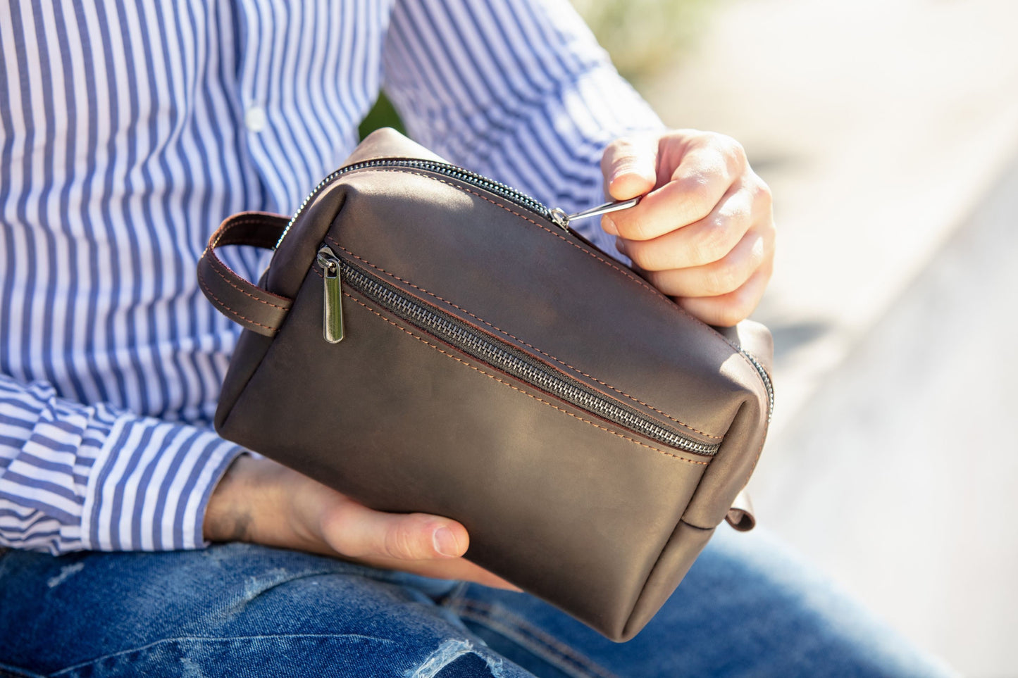 Custom Mens Toiletry Bag, Personalized Men's Wash Bag, Toiletry Bag for Men Travel Toiletries Bag Dopp Kit, Leather Toiletry Travel Pouch