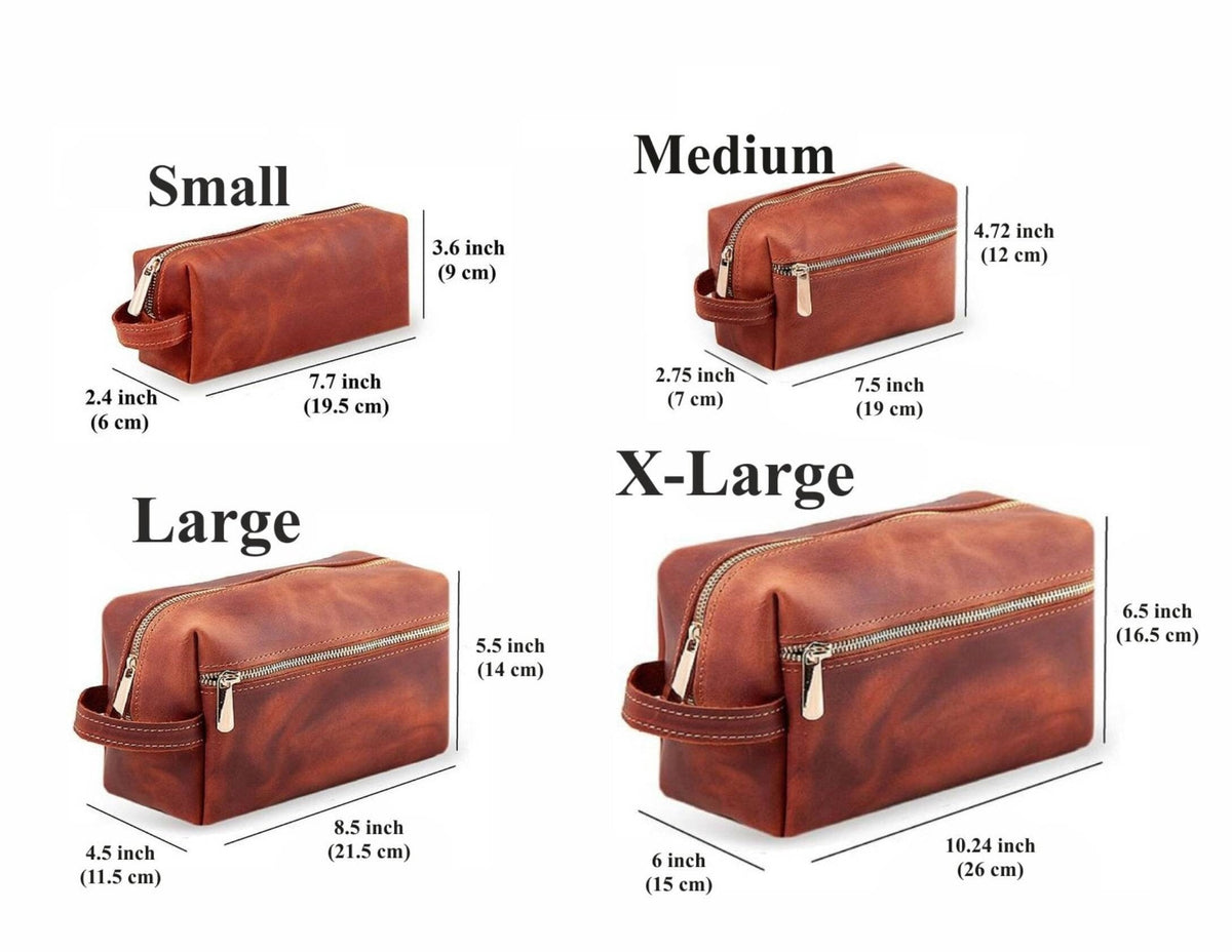 Personalized Leather Dopp Kit – Initials