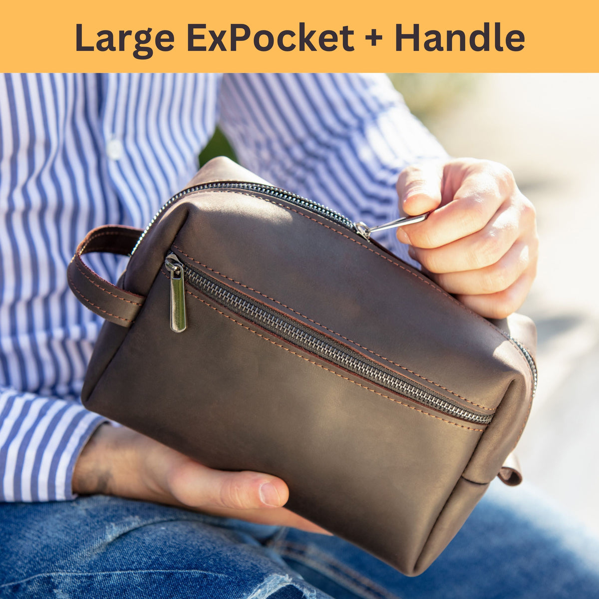 Personalized Leather Toiletry Bag – Men’s Gift