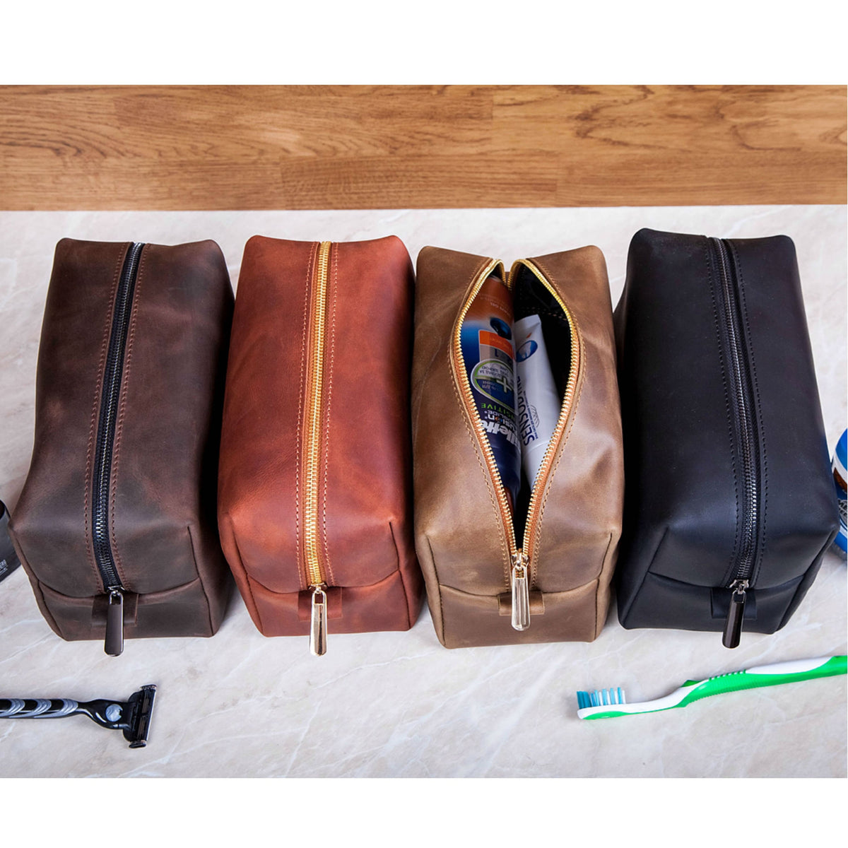 Personalized Leather Dopp Kit – Groomsmen Gift