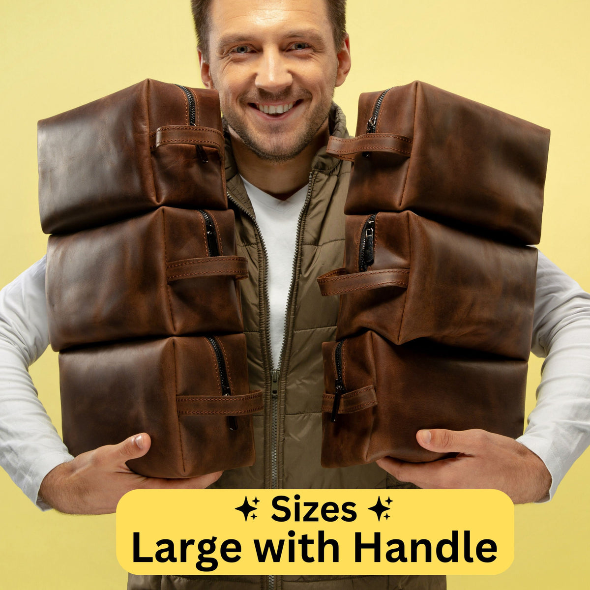 Personalized Men’s Leather Toiletry Bag