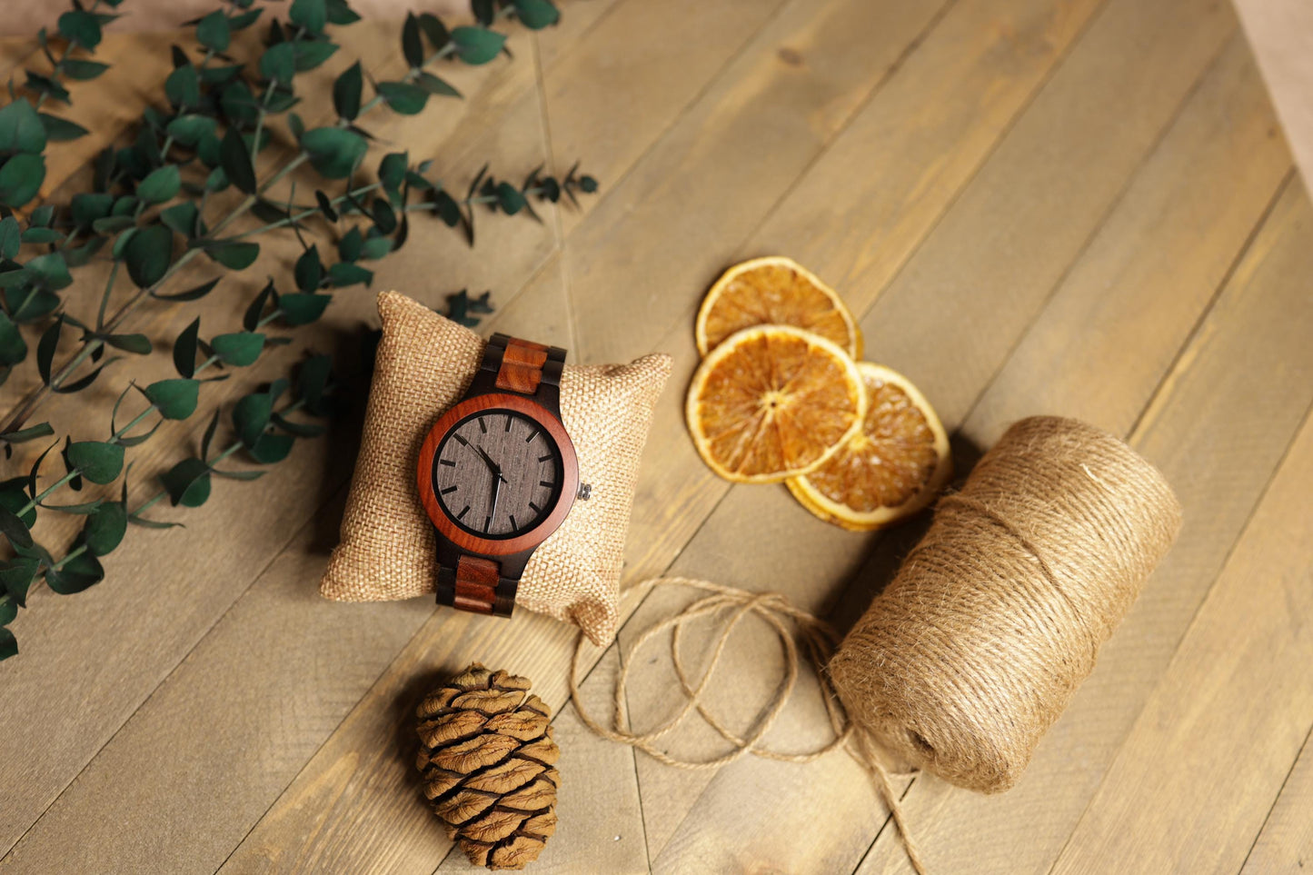 Personalized Walnut & Ebony Wood Watch – image 10