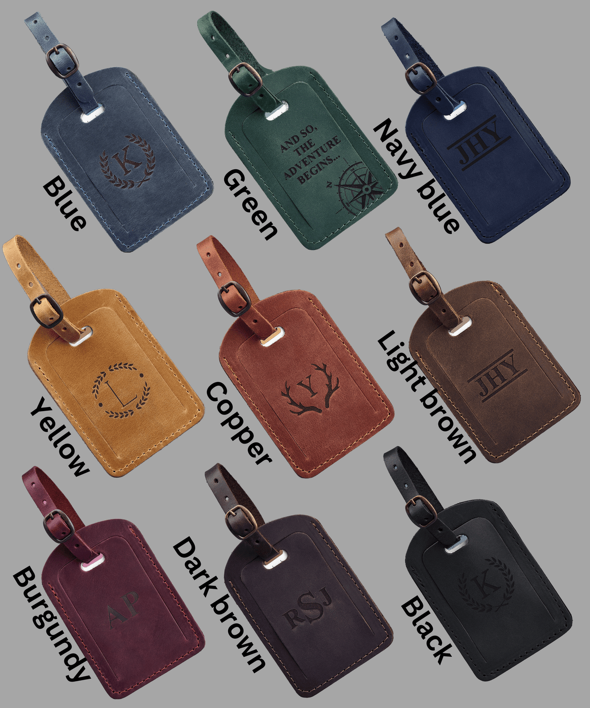 Personalized Leather Luggage Tags – Bulk Order
