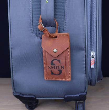 Personalized Rectangular Leather Luggage Tag – Custom Design — image 2
