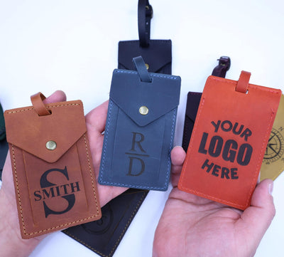 Personalized Rectangular Leather Luggage Tag – Custom Design — image 3
