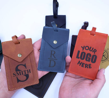 Personalized Rectangular Leather Luggage Tag – Custom Design — image 3