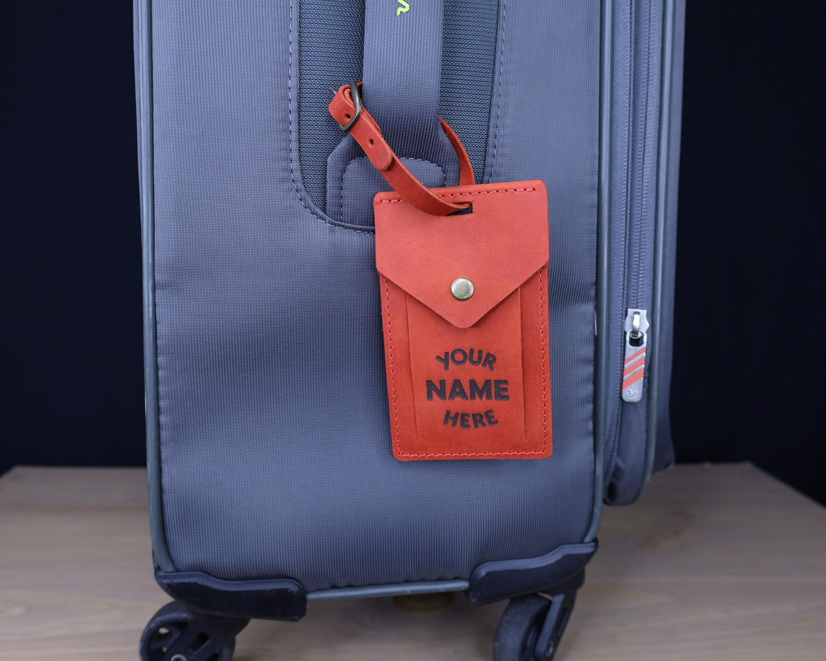 Personalized Rectangular Leather Luggage Tag – Custom Design — image 5