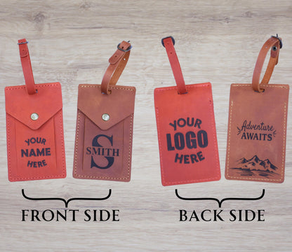 Personalized Rectangular Leather Luggage Tag – Custom Design — image 10