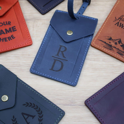 Personalized Rectangular Leather Luggage Tag – Laser Engraved — image 1