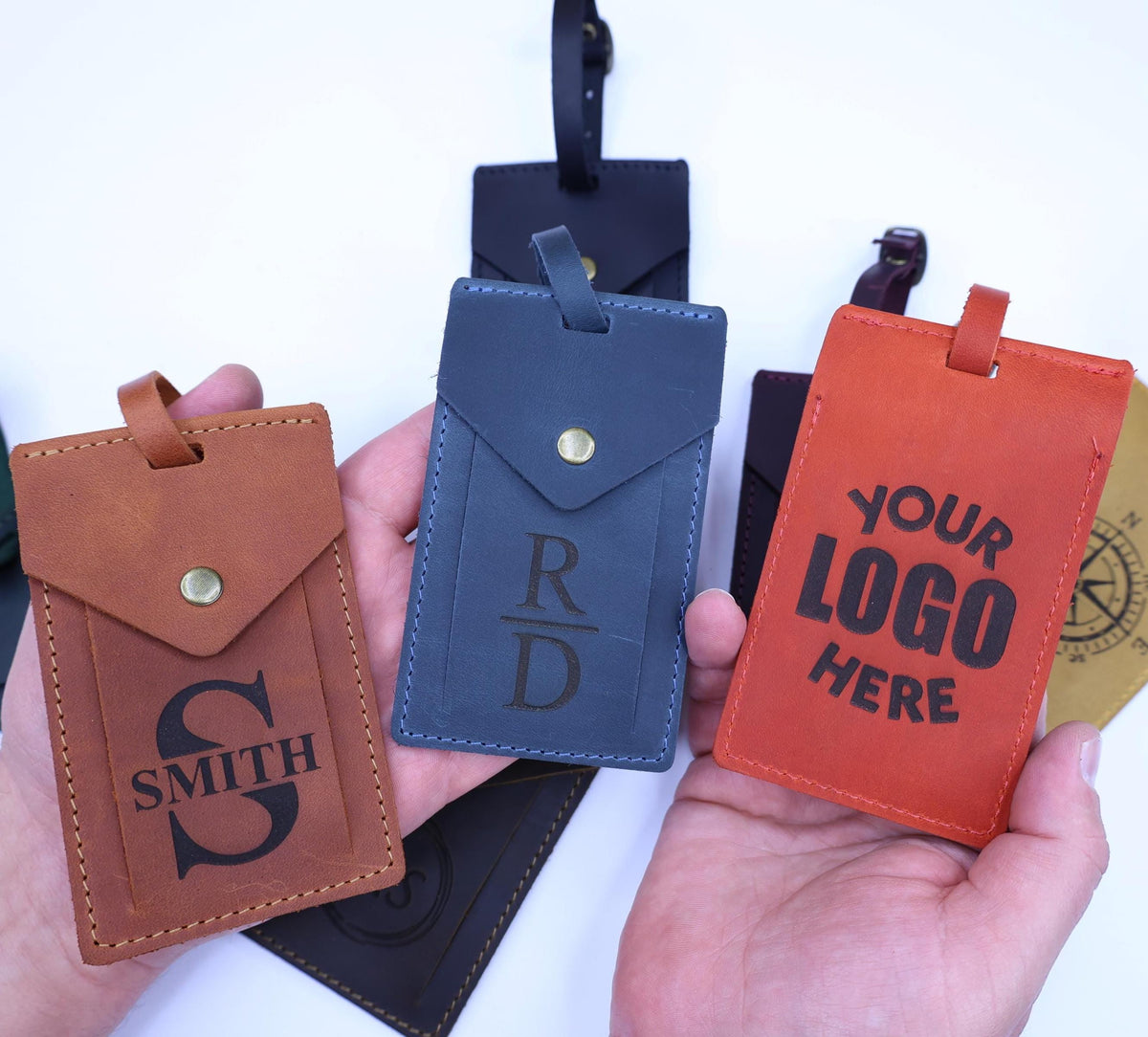Personalized Rectangular Leather Luggage Tag – Laser Engraved — image 3