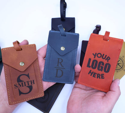 Personalized Rectangular Leather Luggage Tag – Laser Engraved — image 3
