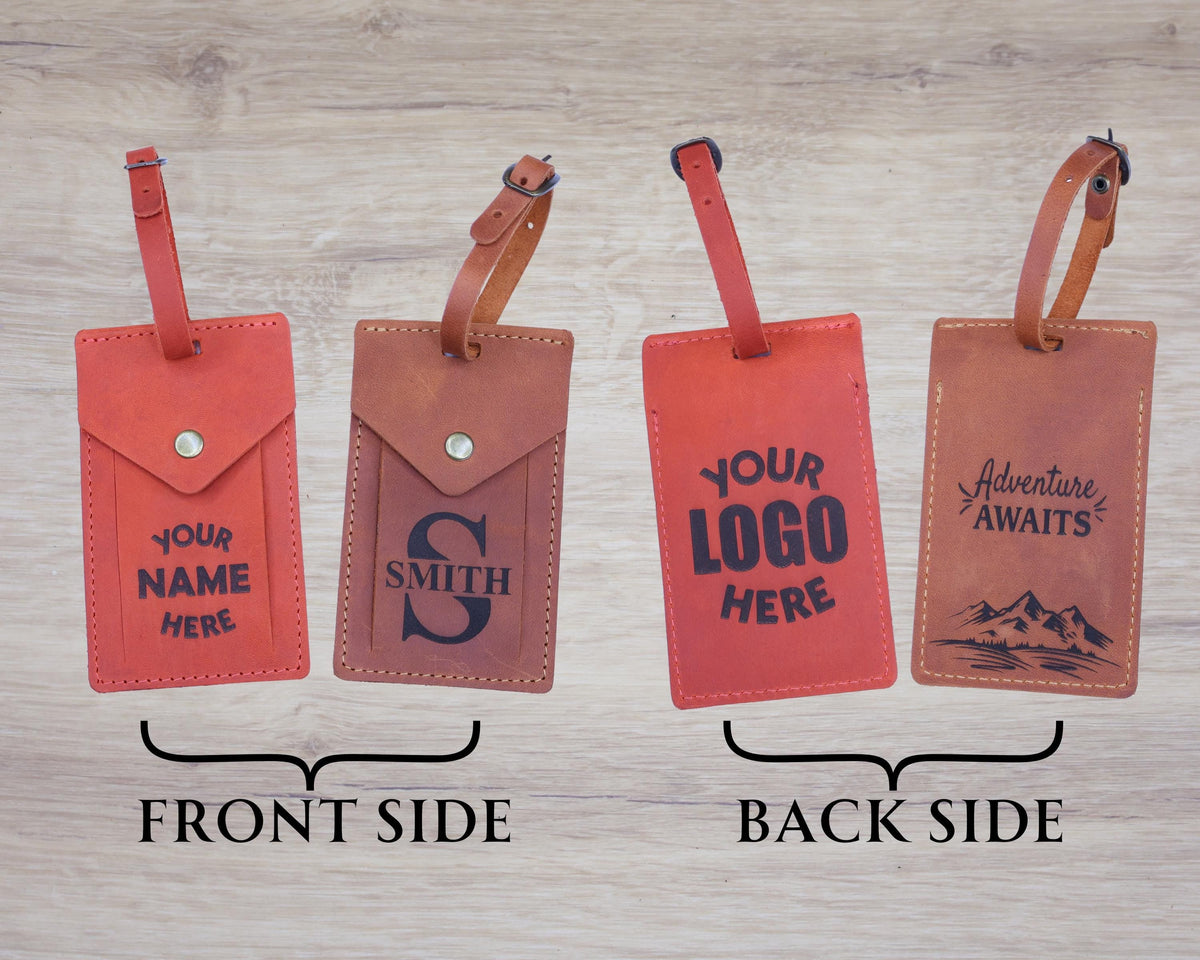 Personalized Rectangular Leather Luggage Tag – Laser Engraved — image 4
