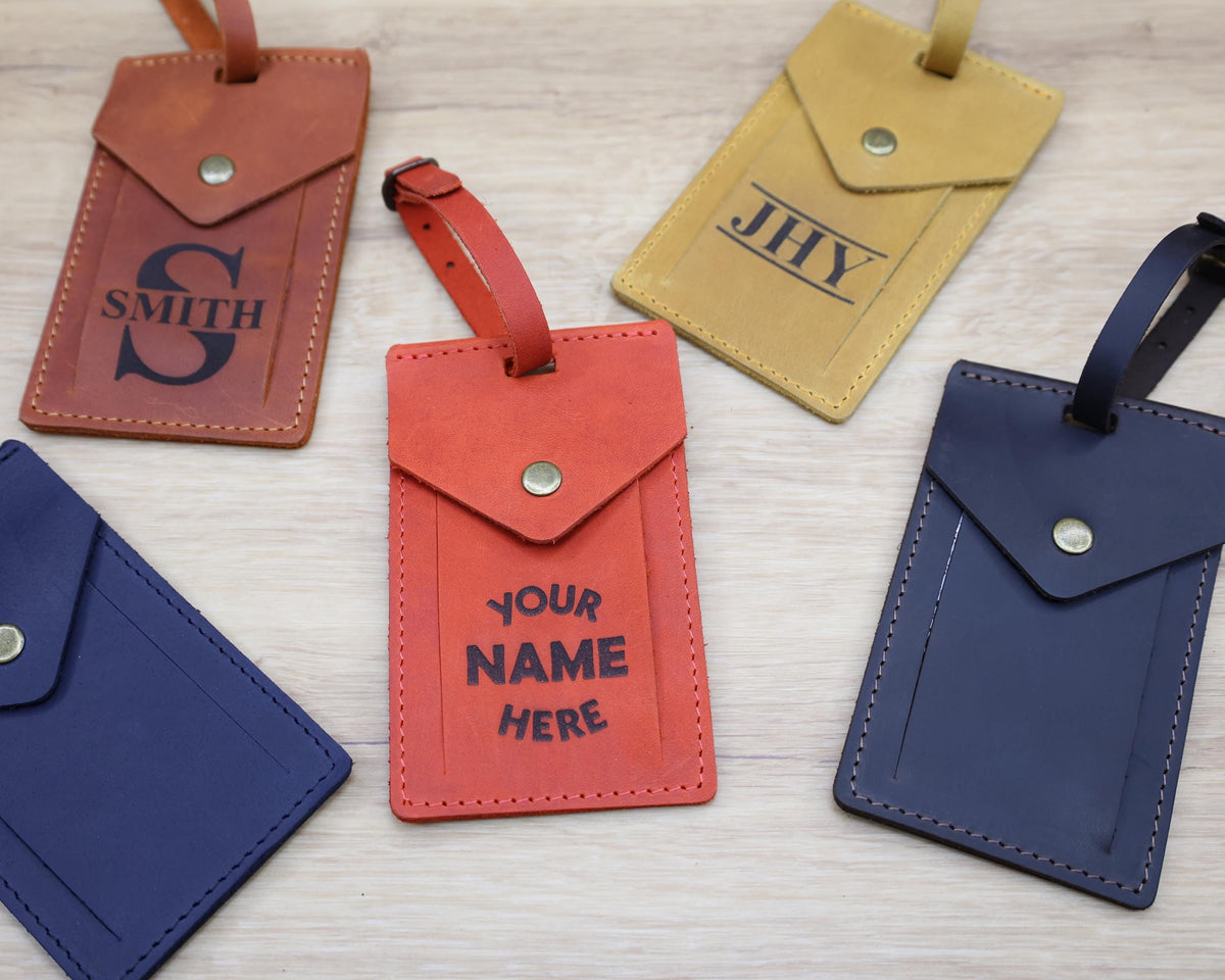Personalized Rectangular Leather Luggage Tag – Laser Engraved — image 8