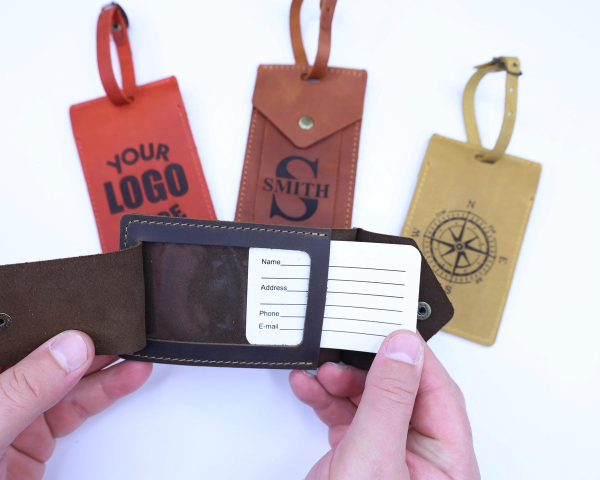 Personalized Rectangular Leather Luggage Tag – Laser Engraved — image 10
