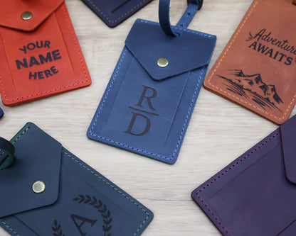 Personalized Rectangular Leather Luggage Tag – Travel Gift — image 2